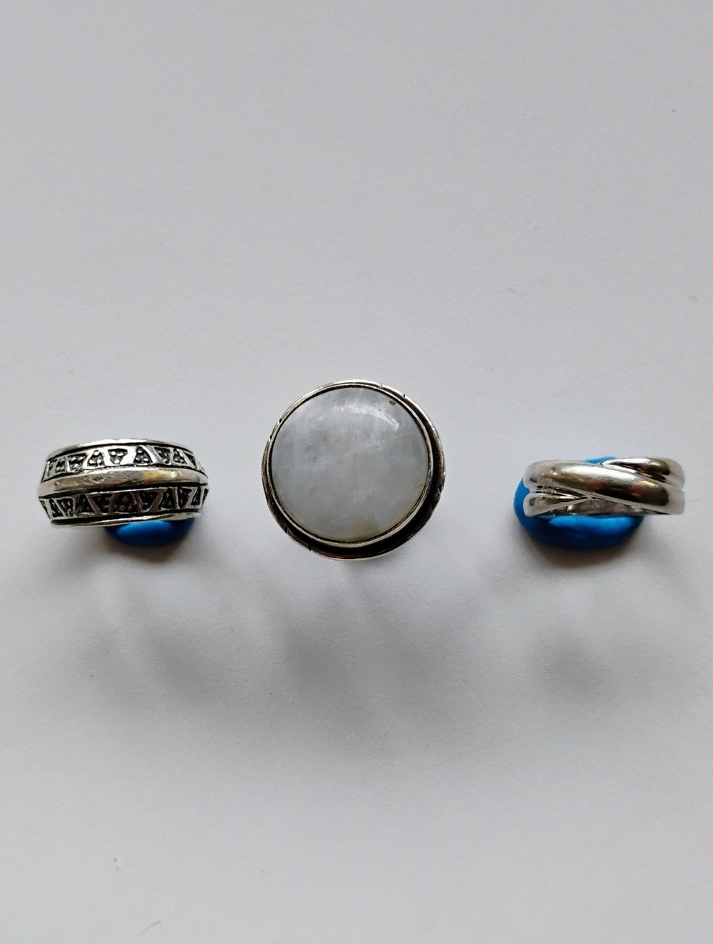 3 sterling silver rings for small fingers